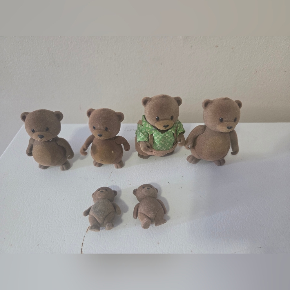 Li'l Woodzeez Animal Toy Figures Bear Family Set Of 6